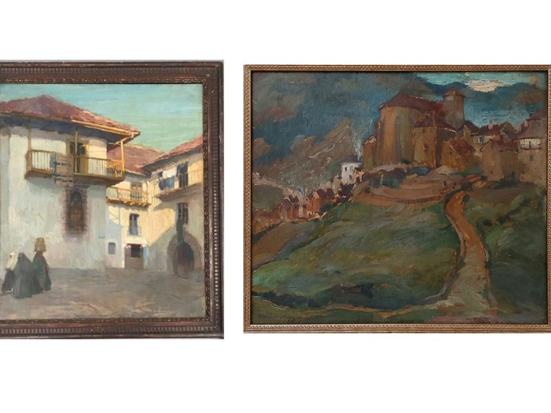 Ansó en 1926, visto por los pintores belgas Philippe y Charles&nbsp;Swyncop