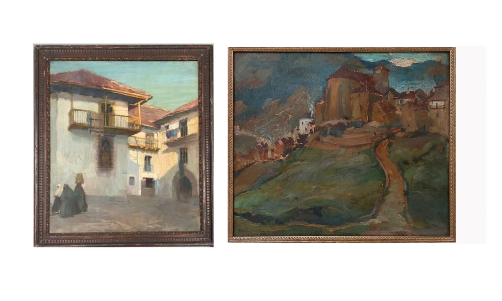Ansó en 1926, visto por los pintores belgas Philippe y Charles Swyncop